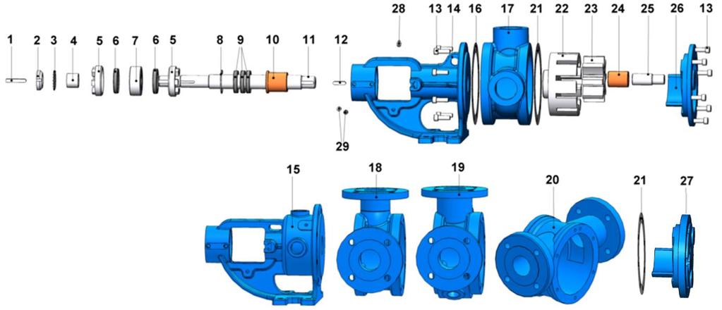 YEDEK PARÇA LİSTESİ / SPARE PARTS LIST KEÇELİ, CEKETLİ VE KÖR KAPAKLI / SEALED WITH LIP SEAL, JACKETED AND WITH BLIND COVER No PARÇA İSMİ PART NAME ADET/ No PARÇA İSMİ PART NAME ADET/ QTY.