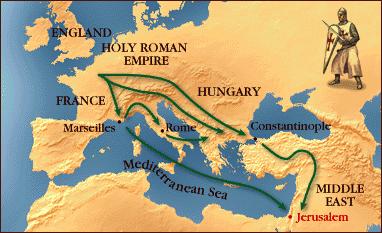 3.HAÇLI SEFERİ (1189-1192) 1187 yılında Selahattin Eyyubi nin Hıttin Savaşı nda Küdus Kralı nı yenmesi ve şehri ele geçirmesi üzerine Avrupa da papanın organizasyonu ile yeni bir haçlı seferi