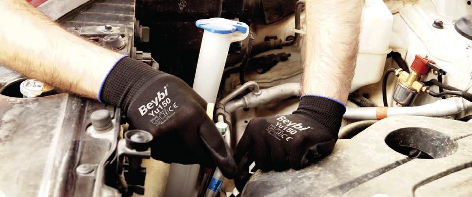 Yu150 Su Bazlı PU Kaplı Nylon Hasas Montaj Eldiveni Special Waterbased PU Coated Polyamide Gloves Küçük parçaların montajında, inşaat, otomotiv, taşıma, ambalajlama, yağ montaj teknolojisi gibi el