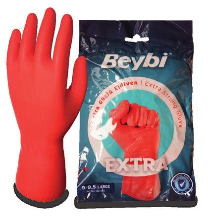 Appropriate for houseworks like washing or cleaning. Cotton lining inner surface provides minimum sweating and maximum comfort. Special textured surface for better grip. Latex.