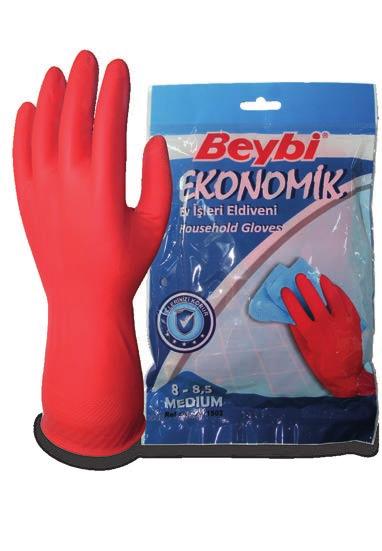 EKONOMİK Ev Tipi Eldiven Household Glove Ev işleri, boya, bahçe ve genel temizlik işlerinde kullanıma uygundur. Pamuk kaplı iç yüzeyi terlemeyi azaltır ve ellerinizi korur.