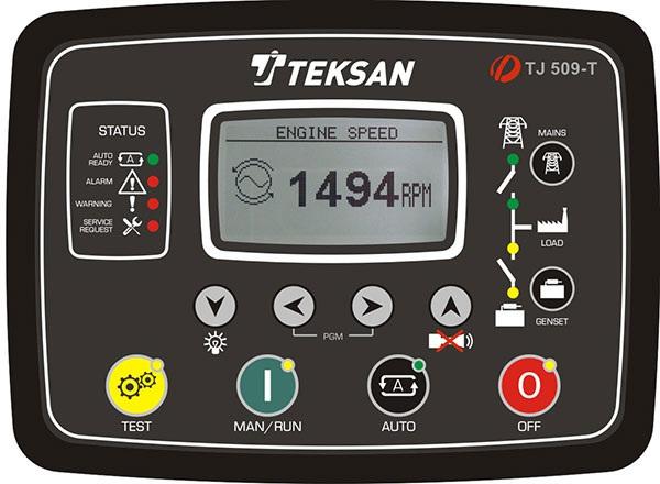 Kontrol Cihazı Özellikleri: TJ-509-T TJ-509T, güvenilir ve düşük maliyetli tasarımı ile birçok fonksiyonu içerisinde barındıran, geniş haberleşme imkanlarına sahip gelecek nesil jeneratör kontrol