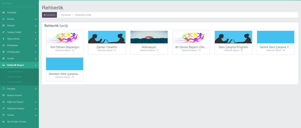 Rehberlik Köşesi Rehberlik alanında bireysel, eğitsel ve