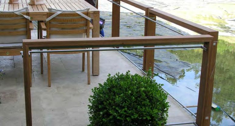 balustrades are made of tempered glass, stainless steel