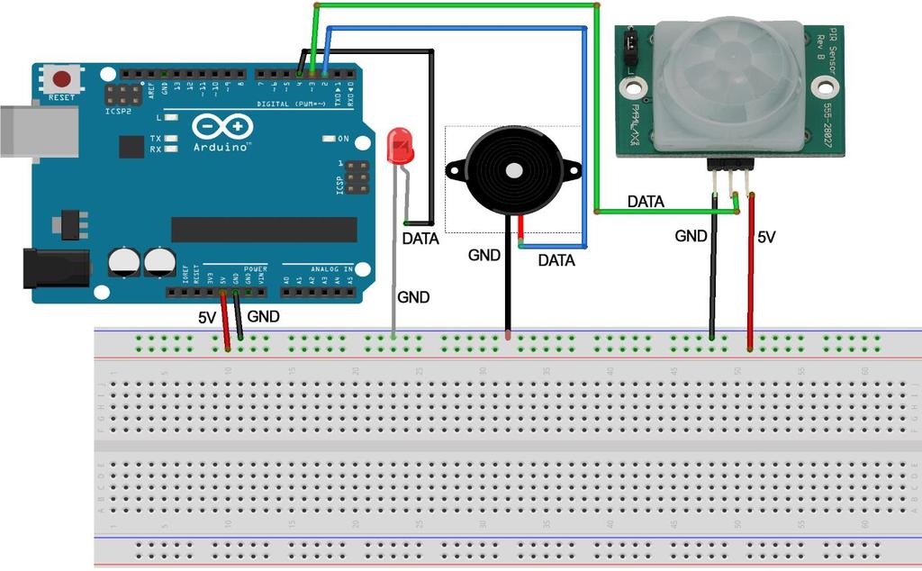 Şekil-1: Arduino ve sensörlerin bağlantı şeması İŞLEM ADIMLARI: 1.