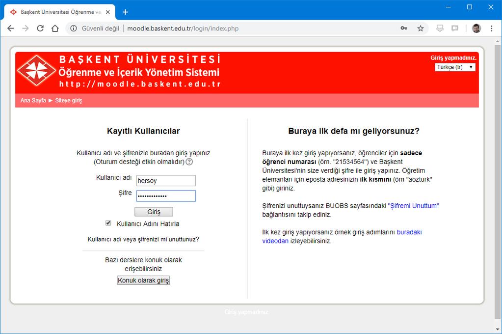 1. Eski Moodle