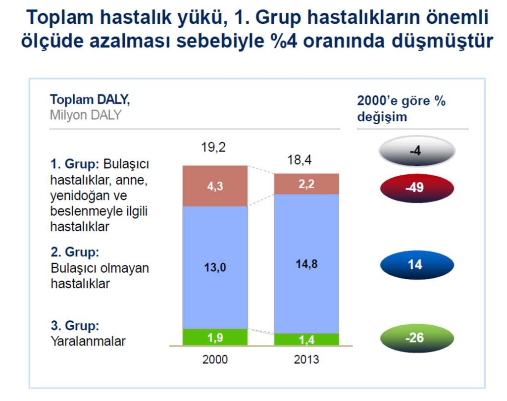 Engelliliğe ayarlanmış yaşam yılı, Türkiye,