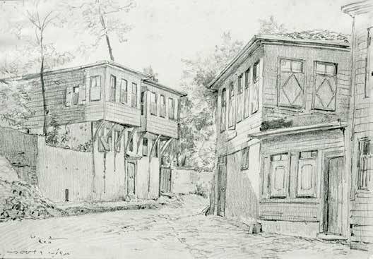 7. ÜSKÜDAR SEMPOZYUMU Hoca Ali Rıza nın resimlerinde görüldüğü üzere, Bulgurlu ve çevresinde çok sayıda ahşap köşk ve ev bulunuyordu (Resim 16-28). Günümüze, çok azı yenilenmiş olarak gelebilmiştir.