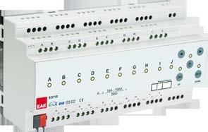 SD110 EAE KNX 0-10V / 1-10V DIM AKTÜATÖR 10 x 16A 0-10V / 1-10V Dim Aktüatör Genel Özellikler ETS4/ ETS5 üzerinden parametrelendirilebilen 10 bağımsız kanal