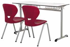 ith simplicity and ergonomy standing out, the Alfa Student desks are manufactured with undercarriage as produced with metal profile on which electrostatic powder paint applied, Compact laminated