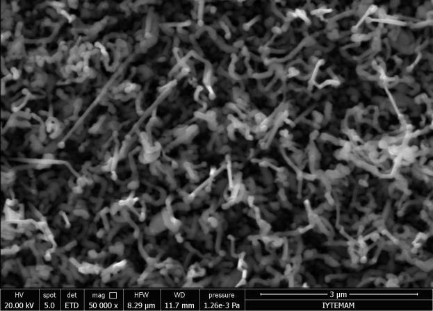 3.2 SEM (taramalı elektron mikroskop) analizleri: Yapısal karakterizasyon için Si taşıyıcılı ZnO filmlerin SEM (scanning elektron microscobe) analizleri de gerçekleştirilmiştir.