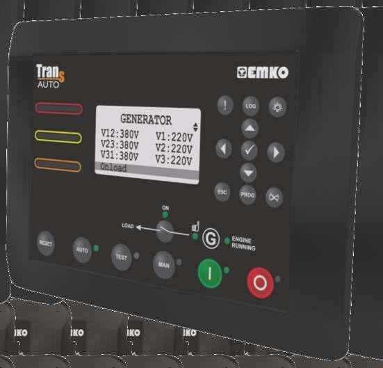 Automatic GenSet Controllers Canbus J939 ECU communication Parameter configuration via USB port of your notebook Authorised access, secure communication Selectable second language Log last 50 events