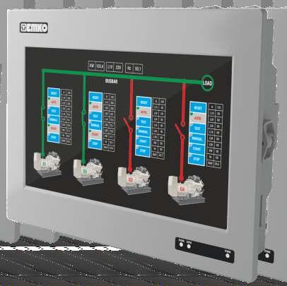 " wide Touch TFT Screen GenSet visualisation and control by EMKO HMI panel Userdesigned touch TFT screens Easy viewing and control