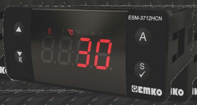 Sıcaklık Kontrol Cihazı Çift SET li On/Off Isıtma ve Soğutma Cihazı ESM37HCN With Buzzer Prokey ile parametre yükleme Modbus RTU ile uzaktan erişim, data toplama ve kontrol Kompresör ve Alarm