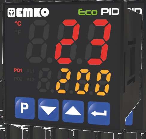 PID Sıcaklık Kontrol Cihazları ECO PID Yüksek Çözünürlüklü Hassas PID kontrolü Parametrelerden seçilebilir TC (J, K, R, S, T giriş tipleri) ve RTD girişleri Düşük güç tüketimi, VA ile enerji