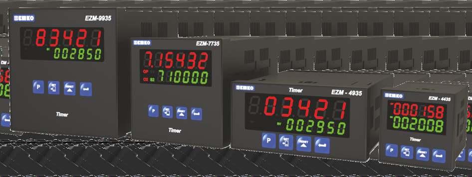 Zaman Röleleri EZMXX35 Otomatik ve Manuel Resetli çalışma Programlanabilir zaman skalaları( sn, dk, saat) Standart Özellikler 6 Dijit proses (PV) ve 6 Dijit Set değeri (SV) göstergesi Tek Setli
