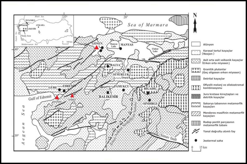 başında, bölgede bir gerilme tektoniği oluşmuş ve kısmi ergimeye uğrayan kabuk gerilmeye bağlı olarak ince ve kırılgan kabuk oluşmuştur (Yılmaz, 1989; Alptekin vd.