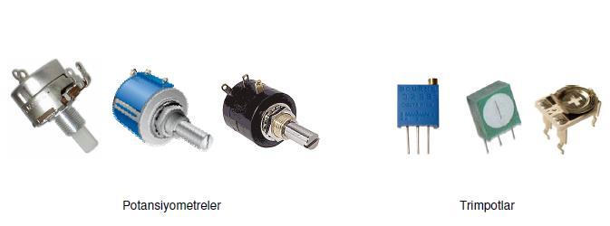 Şekil 2.2 Sabit direnç görünüşleri Şekil 2.3 Ayarlı Direnç görünüşleri Direnç Ölçümü Elektriksel direnç Ohmmetre ile ölçülür. Ohmmetre olarak Avometre veya Multimetre kullanılır.