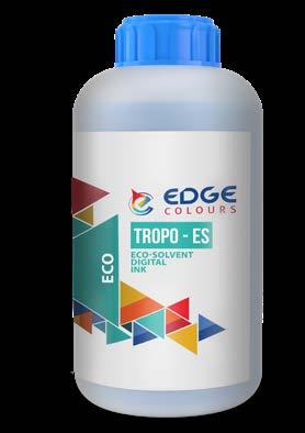 TROPO - ES Eco Solvent Inkjet 24 ay Edge Colours ES yazdırma işlemi için en yüksek pigment konsantrasyon oranına sahip eco-solvent tabanlı dijital mürekkeptir.