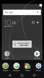 1 Xperia widget'ine hoş geldiniz Widget'i açmak için dokunun ve eski cihazınızdaki içeriği kopyalama veya Xperia hizmetlerini kurma gibi bir görev seçin 2