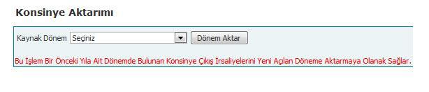 Fişlerdeki Departmana Baksın: Stok yaşının aktarılacağı fişlerdeki depolara göre hareket eder.