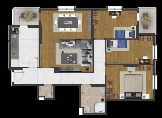 1,40 m² 8 - HOL 13,55 m² 9 - BALKON 1