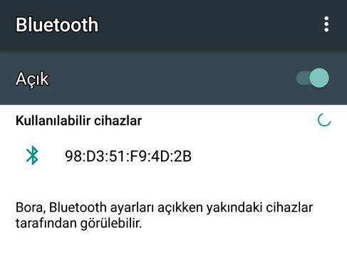 Bluetooth Modülünü Telefona Tanıtma Bluetooth modülünü telefonla kontrol edebilmek için modülü telefona