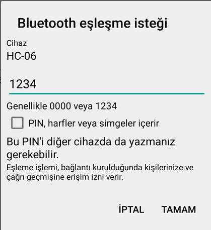 Bunun için bluetooth modülünün bağlantılarını yaptıktan sonra telefonunuzun bluetooth ayarlarına giriniz