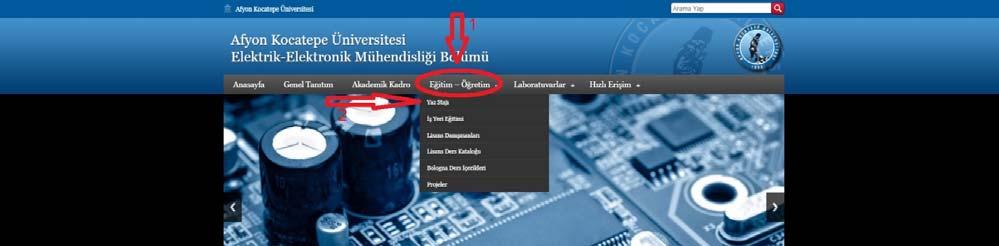 Elektrik Elektronik Mühendisliği İnternet Sayfası Fakültemiz internet sayfasını