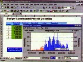 yöntemini kullanan Crystal Ball 2000, Excel sayfa modellerinizle ilişkilendirerek analiz edebileceğiniz binlerce olası sonuç oluşturur.