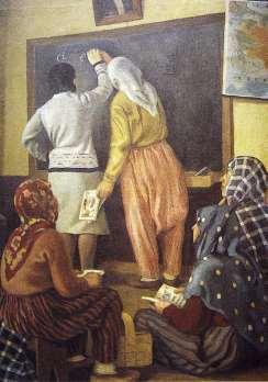 Resim 2: Şeref Akdik, Millet Mektebi, T.Ü.Y.B., 180x150 cm.