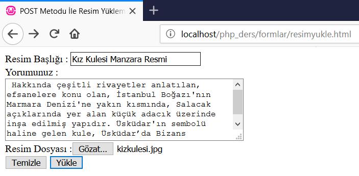 6 Örnek 5 : Aşağıda ekran görüntüleri verilen HTML