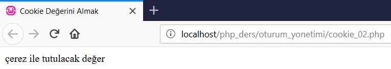 php $deger="çerez ile tutulacak değer"; setcookie("cerez_adi",$deger,time()+60*60*24); <title>cookie Oluşturmak</title> <meta http-equiv="content-type"