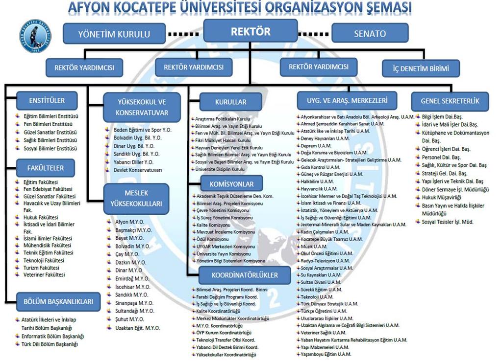 Şekil 1: Üniversitemizin Organizasyon Şeması