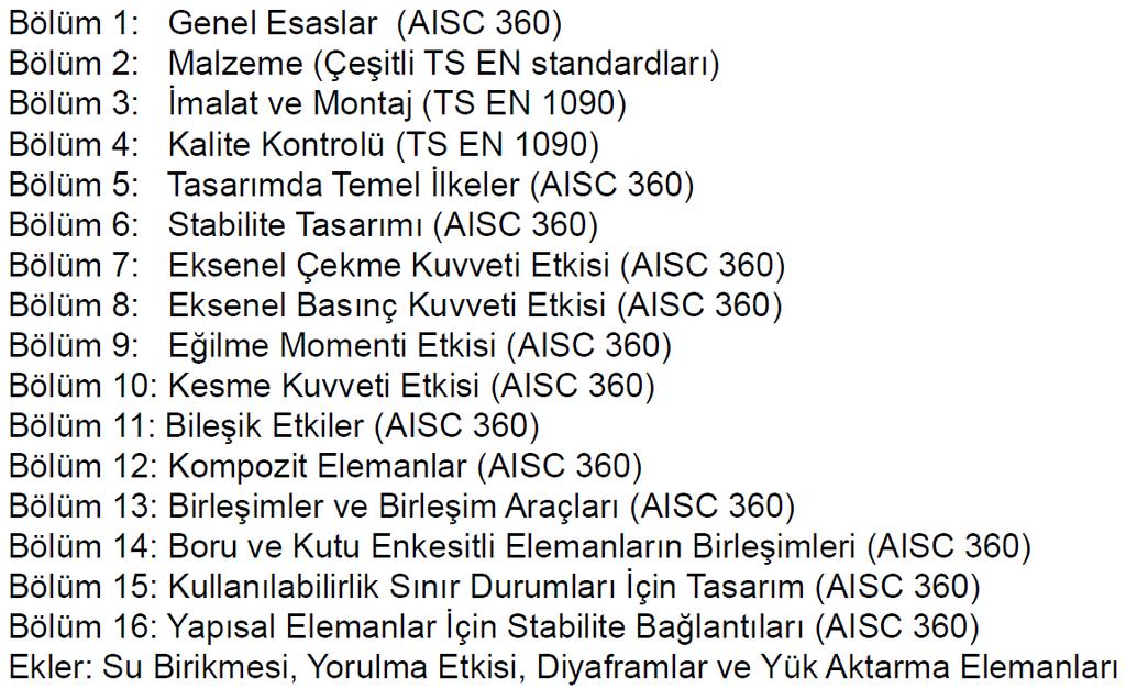 Yapısal çelik ve çelik - betonarme kompozit apı elemanlarının tasarımına ilişkin ÇYY vea ilgili türk standartlarında er almaan tasarım kralları için, öncelikle ÇYY - Ek-4 te verilen kanaklarla