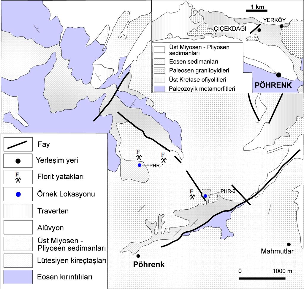 Çalışma alanlarından bir diğeri olan Pöhrenk bölgesinde görülen başlıca litostratigrafik birimler alttan üste doğru: kristalen temel, bunu uyumsuzlukla örten Lütesiyen yaşlı sedimanter birimler ve