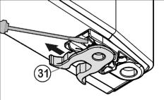 Devreye alma u yuva cıvatası Fig. 5 (22) tekrar komple disk ve ayar ayağıyla birlikte yerleştirin. Burada yerleşme kamının arkaya dönük olmadığından emin olun. 4.3.