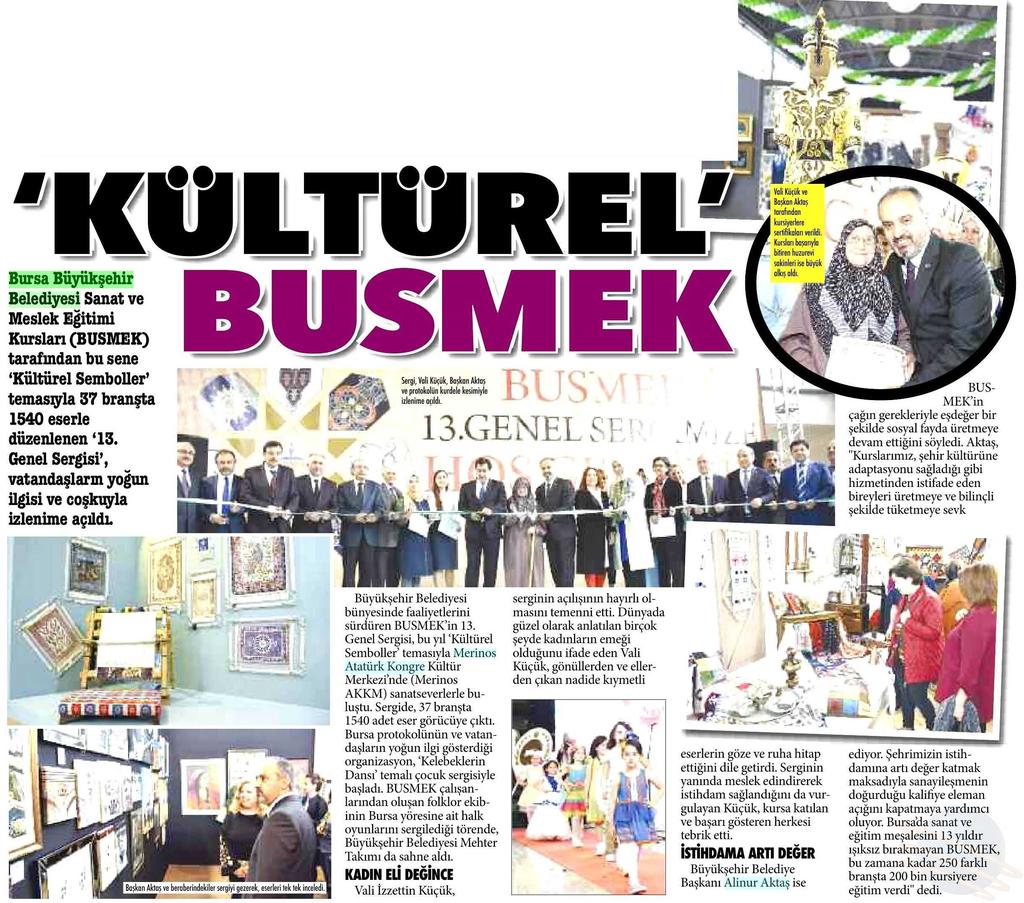 KÜLTÜREL BUSMEK Yayın Adı : A Gazete (Bursa)