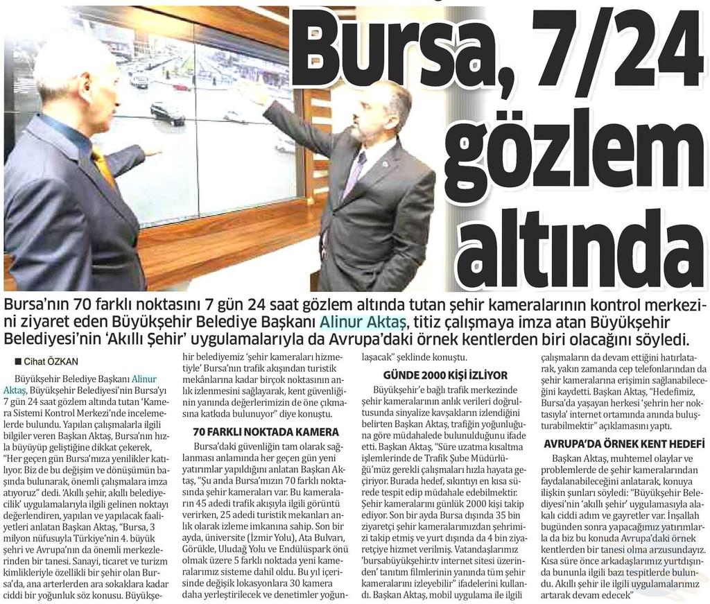 AKILLI SEHIR GÖZLEM ALTINDA Yayın Adı : Bursa