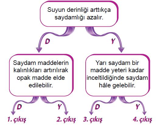 Yukarıdaki ifadeler doğruysa D yanlışsa Y yönünde