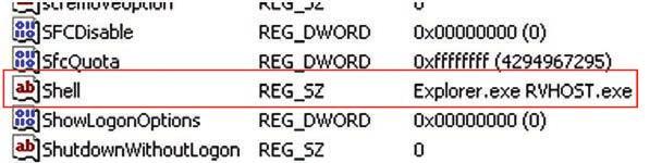 7.22-nji surat hem girmek bolýar. Reýestre girip, HKEY_CURRENT_USER \Software \Microsoft \Windows \CurrentVersion \Run yzygiderlik bilen gideliň we Run bölümiň içine geçmeli (7.21-nji surat).