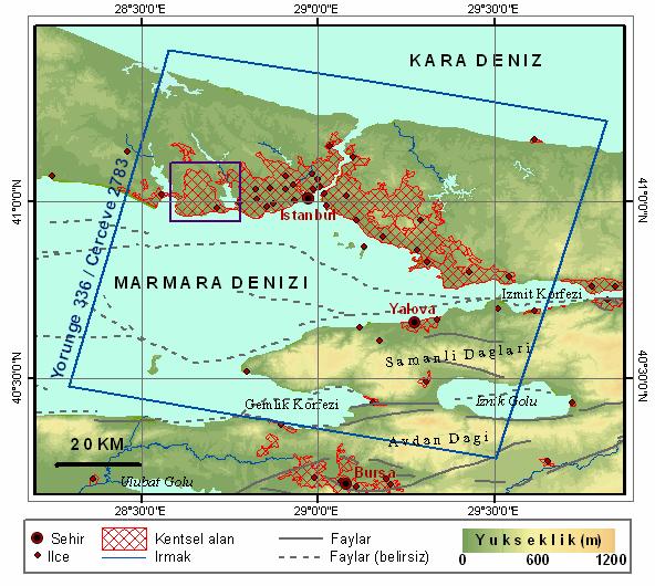 S. Akarvardar ve diğerleri Çalışma alanı Yer haraketlerinin interferometrik yöntemlerle ölçülmesi çalışması için Avcılar çevresinin seçilmesinin ana sebepleri şöyle sıralanabilir: (a) Avcılar