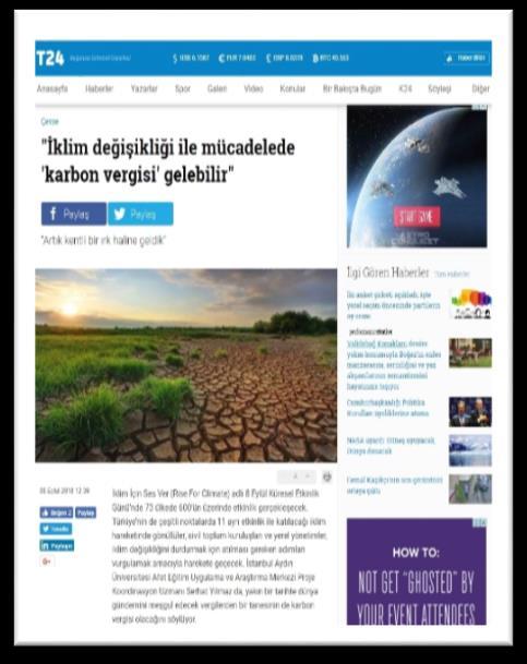 tartıştığımız İklim Değişikliği ile Mücadelede Karbon Vergisi Gelebilir başlıklı bu sayıda hazırladığımız yazı birçok ulusla ve yerel medya
