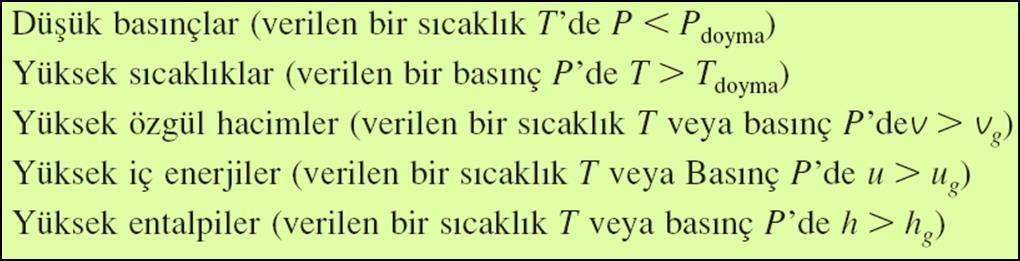 Sıkıştırılmış sıvıya ilişkin bilgilerin yokluğunda, sıkıştırılmış sıvı özeliklerini doymuş sıvı özeliklerine eşit almak, genellikle benimsenen bir uygulamadır.