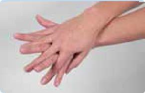 Kurulanmış ellerin üzerine yeterince dezenfektan verin ve ellerin iç yüzüne, üst tarafına ve bileklere ovuşturarak uygulayın.