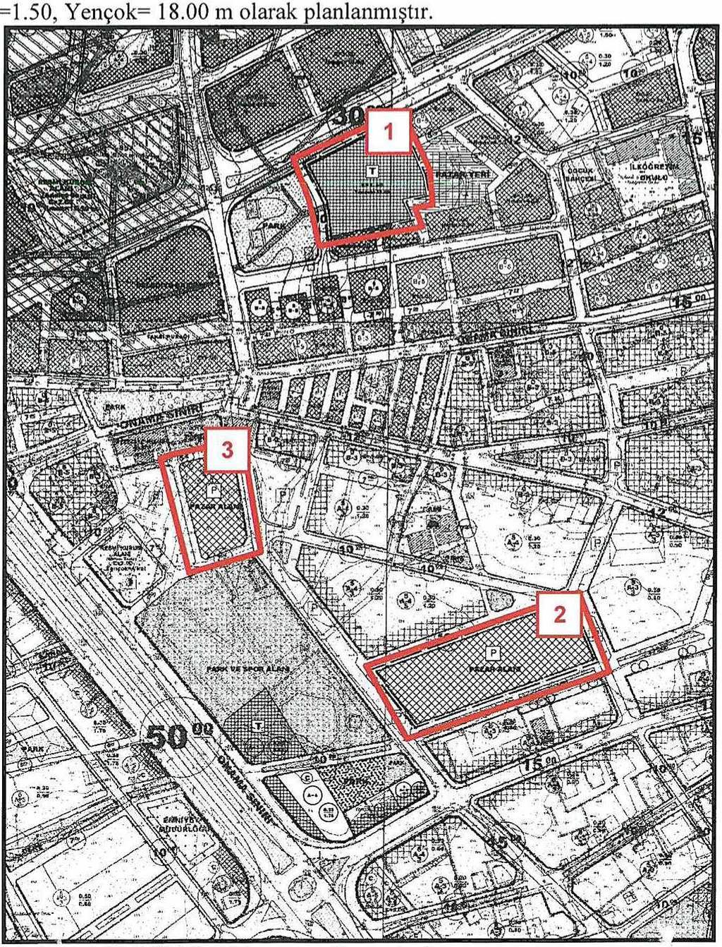 5. PLANLAMA KARARLARI Plan değişikliği amacı; mevcut planda Pazar Yeri olarak planlı olan 96 ada 37, 38, 39, 65, 121 ve 122 parsellerin Ticaret Alanı olarak, 138 ada 54 parselin Pazar alanı olarak