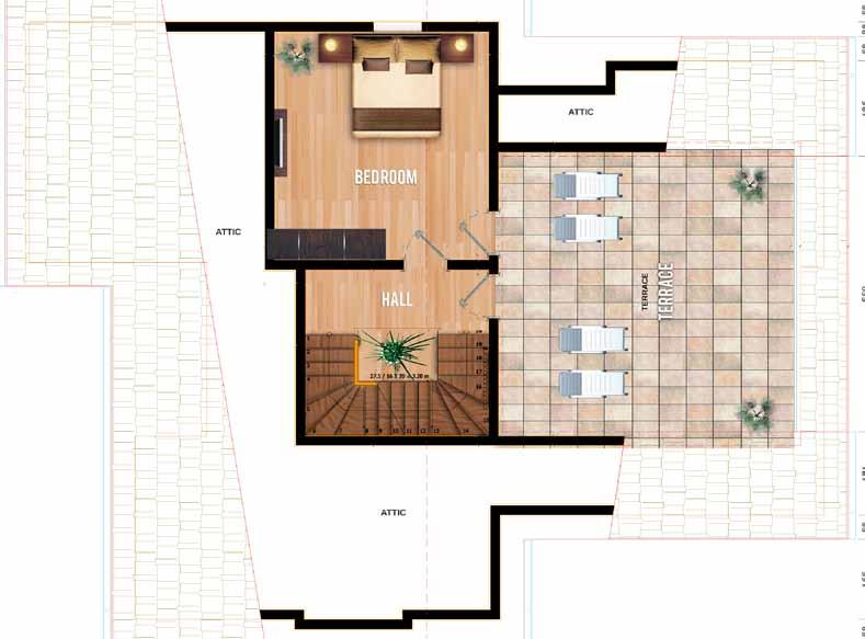 ROOF FLOOR Bedroom :19,20 M²