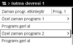 5 Ana menünün kullanımı Aşağıdaki tablo, ısıtma için bir zaman programını nasıl uyarlayabileceğinizi göstermektedir.