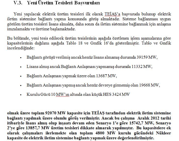 Türkiye Elektrik Sistemi Talep Tahmini ve Üretim Kapasite Değerlendiemesi dağıtım bölgesi için bağımsız olarak belirlenmesinin çok zor olacağı hatta mümkün olamayacağıdır.