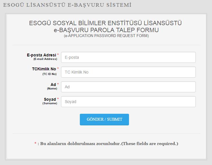 T.C. ESKİŞEHİR OSMANGAZİ ÜNİVERSİTESİ SOSYAL BİLİMLER ENSTİTÜSÜ e-başvuru KILAVUZU ESOGÜ SOSYAL BİLİMLER ENSTİTÜSÜ e-başvuru Sistemi 31.07.2017 tarihinde saat 08.